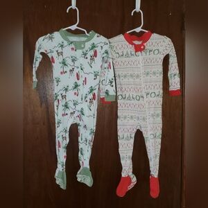 Burts Bees Christmas Footie Bundle Sz 12 Months